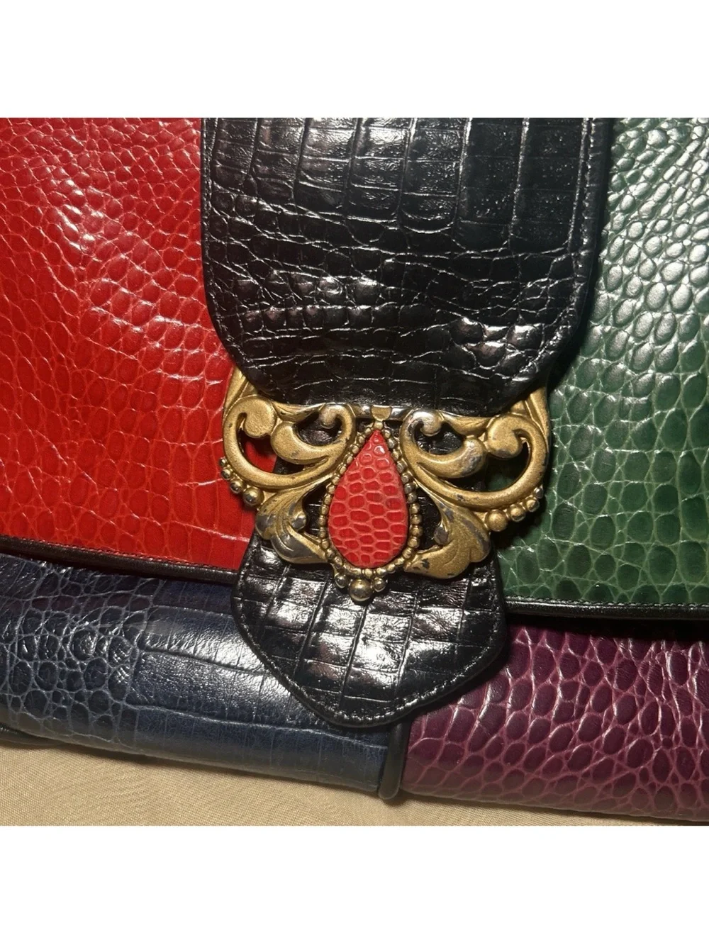 Vintage Sharif Colorful Patchwork Purse